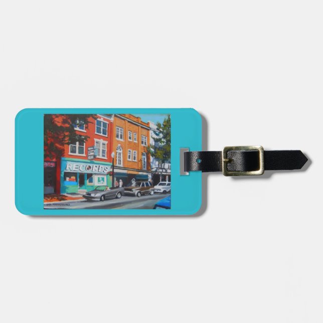 Bagagemärkre med den rekord- puben bagagebricka (Horisontell Framsida)