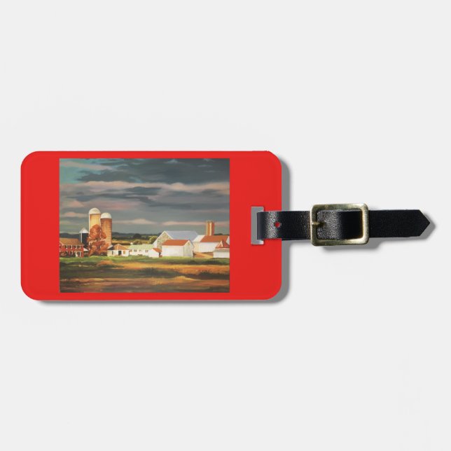 bagagemärkre med lantgårdplats bagagebricka (Horisontell Framsida)