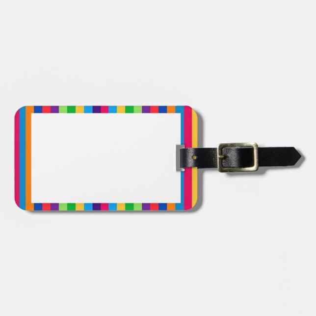 Bagagemärkre med roliga randar bagagebricka (Horisontell Framsida)