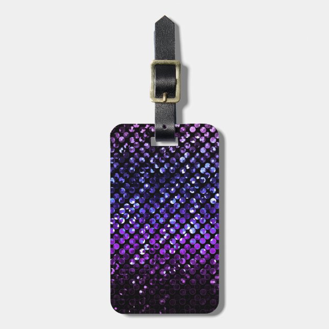 Bagagemärkre purpurfärgade Crystal Bling Strass Bagagebricka (Vertikal Framsida)