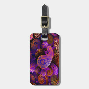Bagagemärkre/purpurfärgade Paisley Bagagebricka