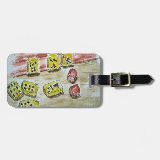 Bagagemärkren för Mah Jongg (mahjong) med läder Bagagebricka