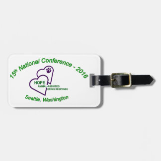 Bagagemärkren med läder fäster bagagebricka