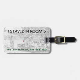 Bagagemärkren med läder fäster - "blev jag i rum bagagebricka