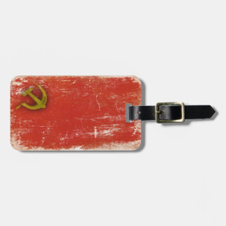 Bagagemärkren med smutsar ner flagga från sovjet - bagagebricka