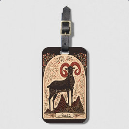 Bagagetag Aries Celestial Zodiac Art Bagagebricka
