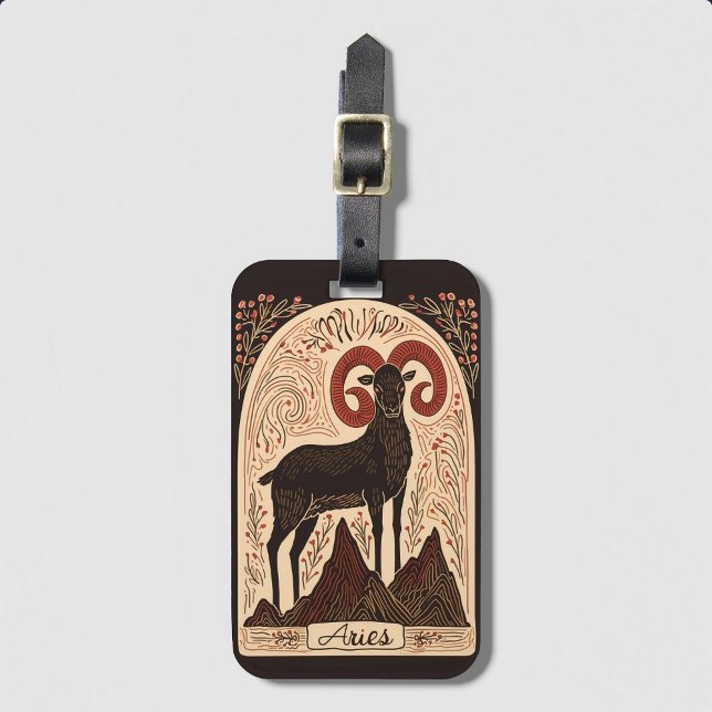Bagagetag Aries Celestial Zodiac Art Bagagebricka (Skapare uppladdad)