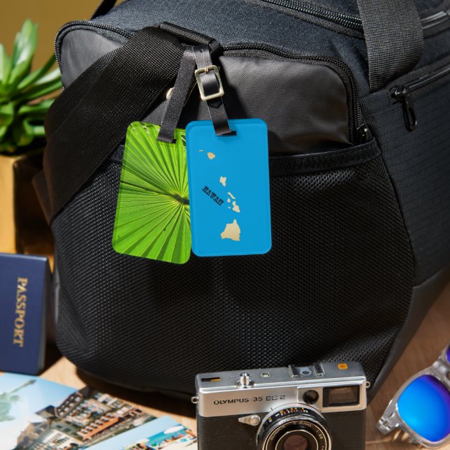 Bagagetag - Karta i Hawaii Bagagebricka (Fram & Baksida)