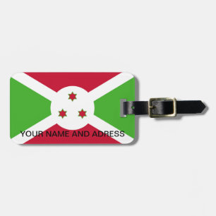 Bagagetag med Flagga av Burundi Bagagebricka