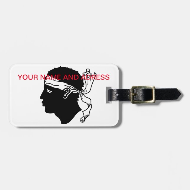 Bagagetag med Flagga av Korsika Bagagebricka (Horisontell Framsida)