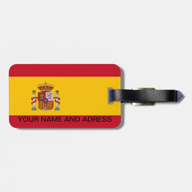 Bagagetag med Flagga av Spanien Bagagebricka (Baksida Vågrät)