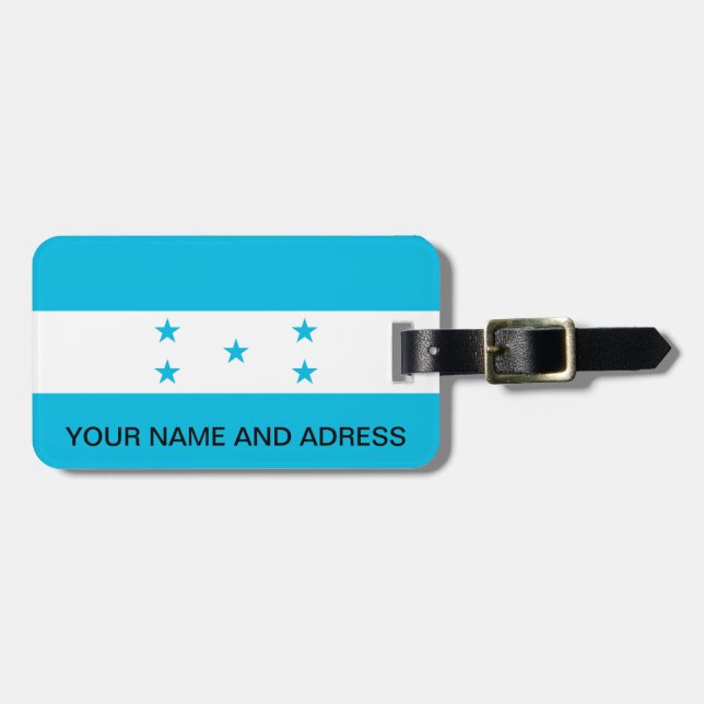 Bagagetag med Flagga Honduras Bagagebricka (Horisontell Framsida)