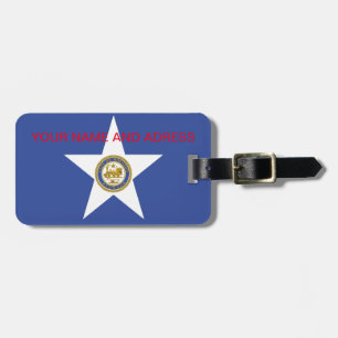 Bagagetag med Flagga Houston City, USA Bagagebricka