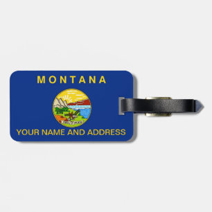 Bagagetag med Flagga Montana, USA Bagagebricka