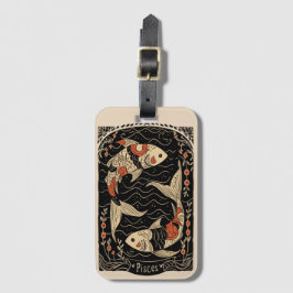 Bagagetag Pisces Celestial Zodiac Art Bagagebricka