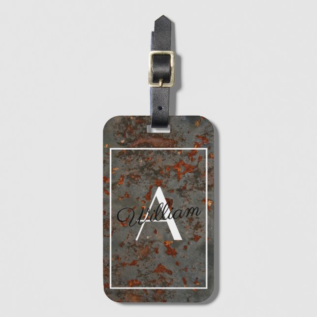 Bagagetag - Rusty Metall Design Bagagebricka (Framsida vertikal)