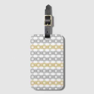 Bagagetag silver och Guld Mönster Bagagebricka