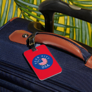 Bagagetag - USA-Personlig - Lägg till City Namn Bagagebricka