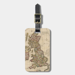 Bagagetag - Vintage Karta i Förenade kungariket Bagagebricka