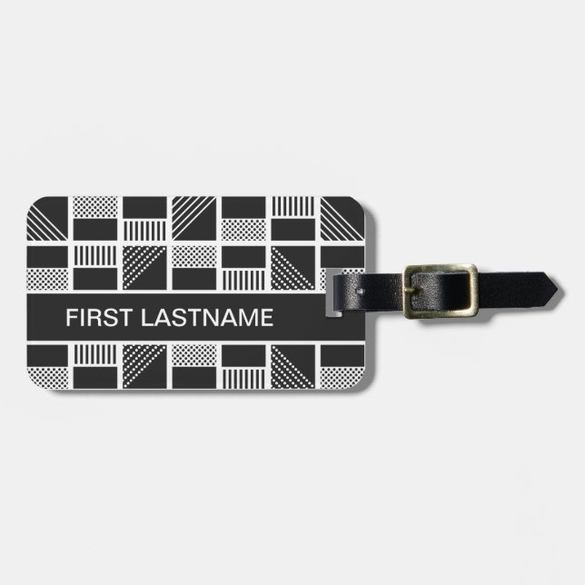 Bagagetagg för anpassningsbar av geometriska kvadr bagagebricka (Horisontell Framsida)
