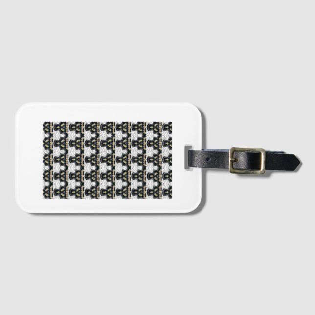 Bagagetagg i svartvitt bagagebricka (Framsida horisontal)