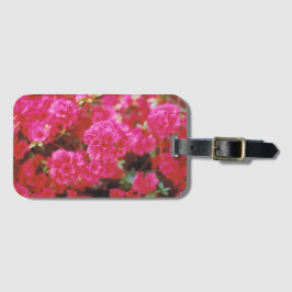 Bagagetagg med Blommar för kortinfogning och Rosa Bagagebricka