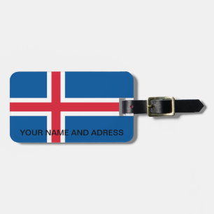 Bagagetagg med Flagga av Island Bagagebricka