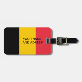 Bagagetagg med Flagga Belgien Bagagebricka