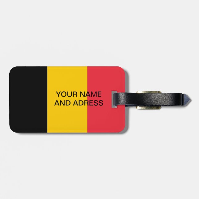 Bagagetagg med Flagga Belgien Bagagebricka (Baksida Vågrät)