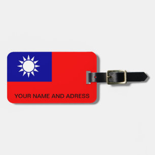 Bagagetagg med Flagga Taiwan Bagagebricka