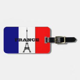 Bagagetaggar med flagga av Frankrike och Eiffel to Bagagebricka