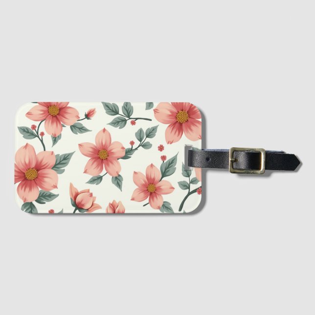 Bagagetaggen Flower mönster Bagagebricka (Framsida horisontal)