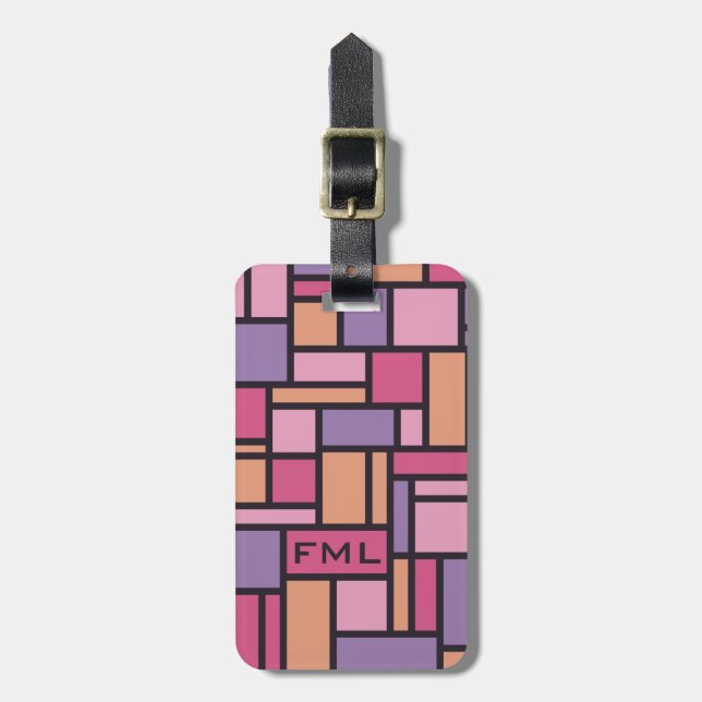 Bagagetaggen Geometric Mönster anpassningsbar Bagagebricka (Vertikal Framsida)
