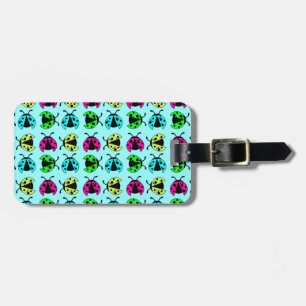 Bagagetaggen Neon färg bright ladybugs Bagagebricka