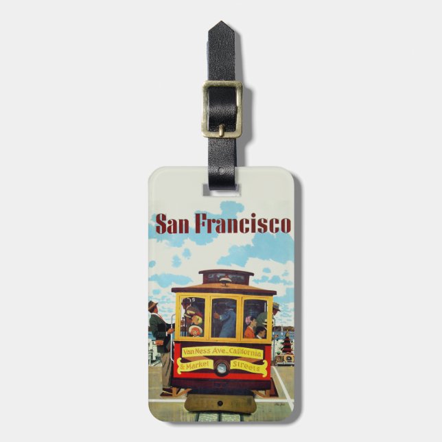 Bagagetaggen San Francisco Vintage resor Bagagebricka (Vertikal Framsida)