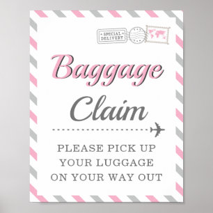 Bagageutlämning Resa Flygplan Party Favor Bord Poster