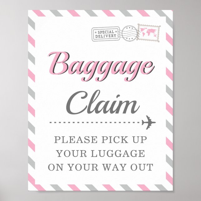 Bagageutlämning Resa Flygplan Party Favor Bord Poster (Framsidan)