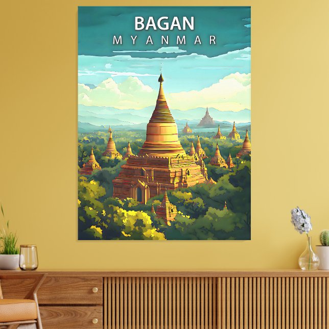 Bagan, Myanmar: En tidlös gobeläng Canvastryck (Insitu (Vardagsrum))