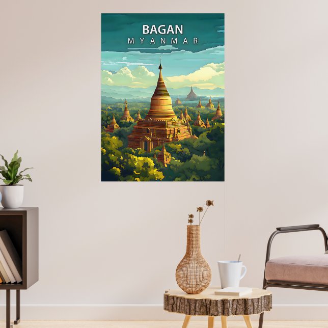 Bagan, Myanmar: En tidlös gobeläng Poster (Vardagsrum 3)