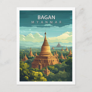Bagan Myanmar Resa Forntida Tempels Sydostasien Vykort