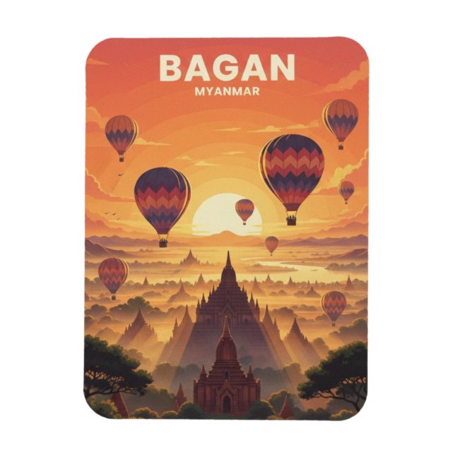Bagan Myanmar Resa Magnet (Vertikal)