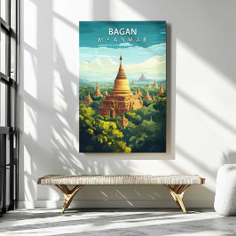 Bagan Myanmar Reseposter för Canvas Väggkonst