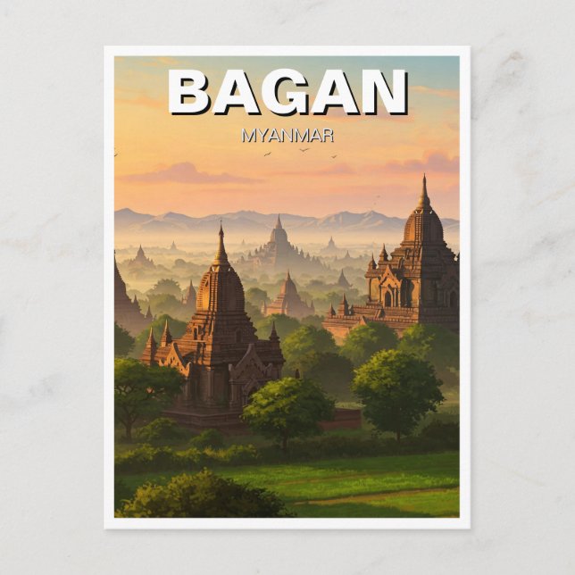 Bagan Myanmar Travel Vykort (Framsida)