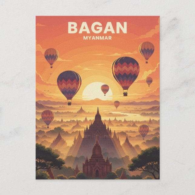 Bagan Myanmar Travel Vykort (Framsida)