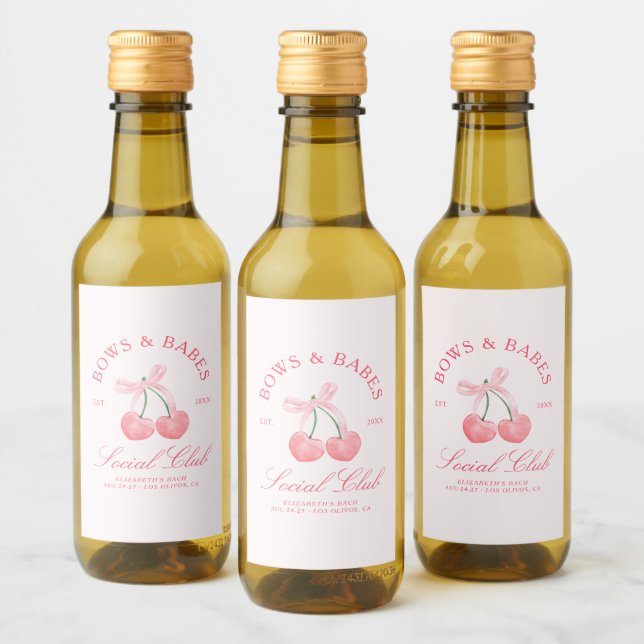 Bågar & Babes Coquette Körsbär Möhippa Vinetikett (Flaskor)