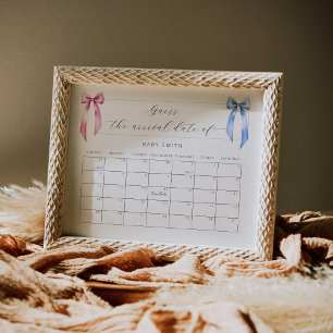 Bågar Baby Shower Gissa Förfallodatum Kalender Poster