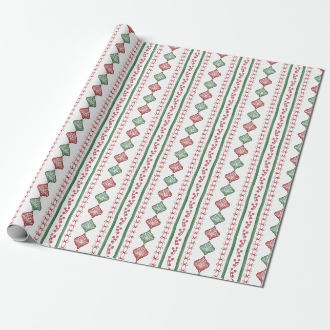 Bågar Bär och Prydnadsrand Jul Presentpapper (Utrullad)