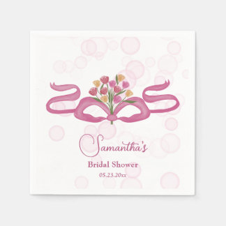 Bågar & Buketter Blommande Bar Bröllopsfest Pappersservett