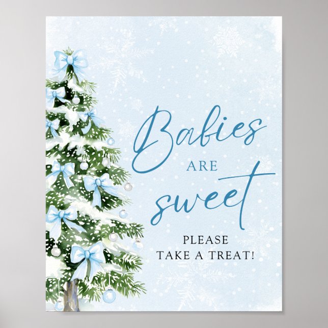 Bågar Julgran Babys är söta Ta en godsak Poster (Framsidan)