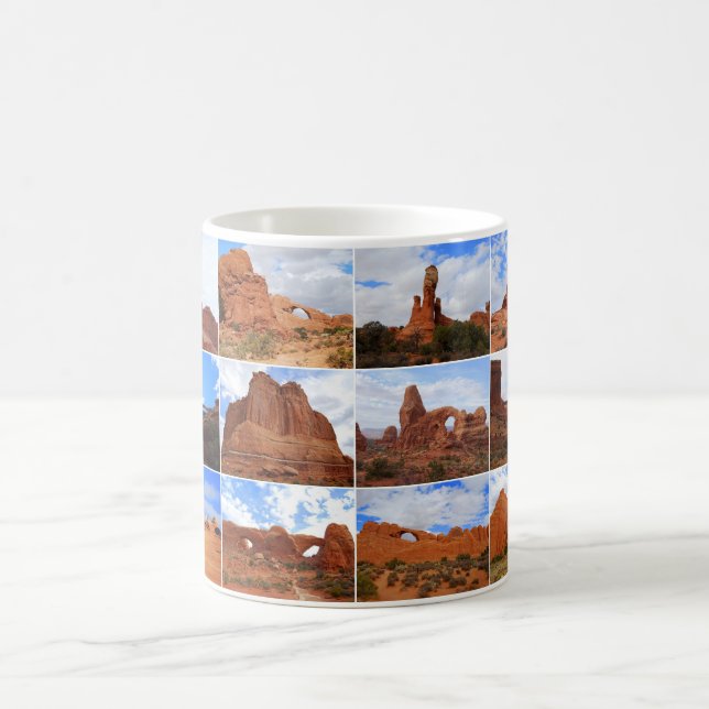 Bågar nationalpark, Utah, Collagemugg Kaffemugg (Center)